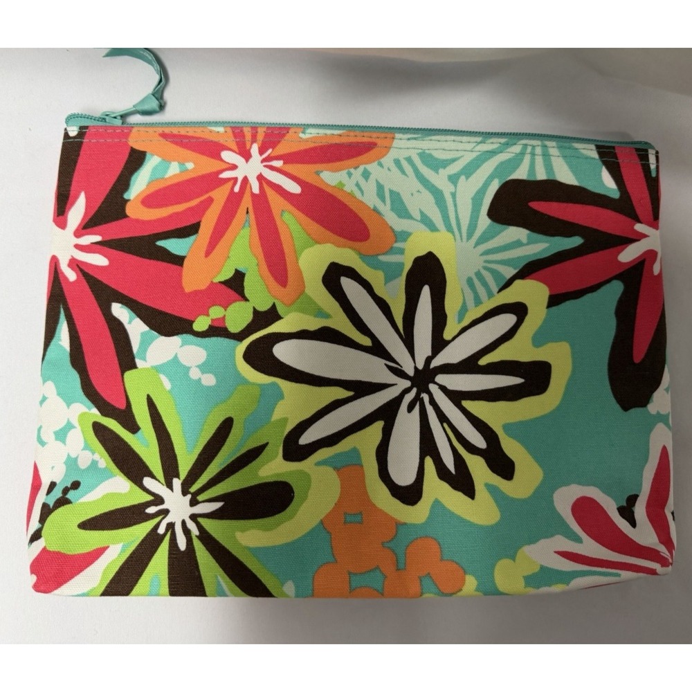 New Thirty One Bag Large Zipper Pouch Daisy Craze Travel Organizing
